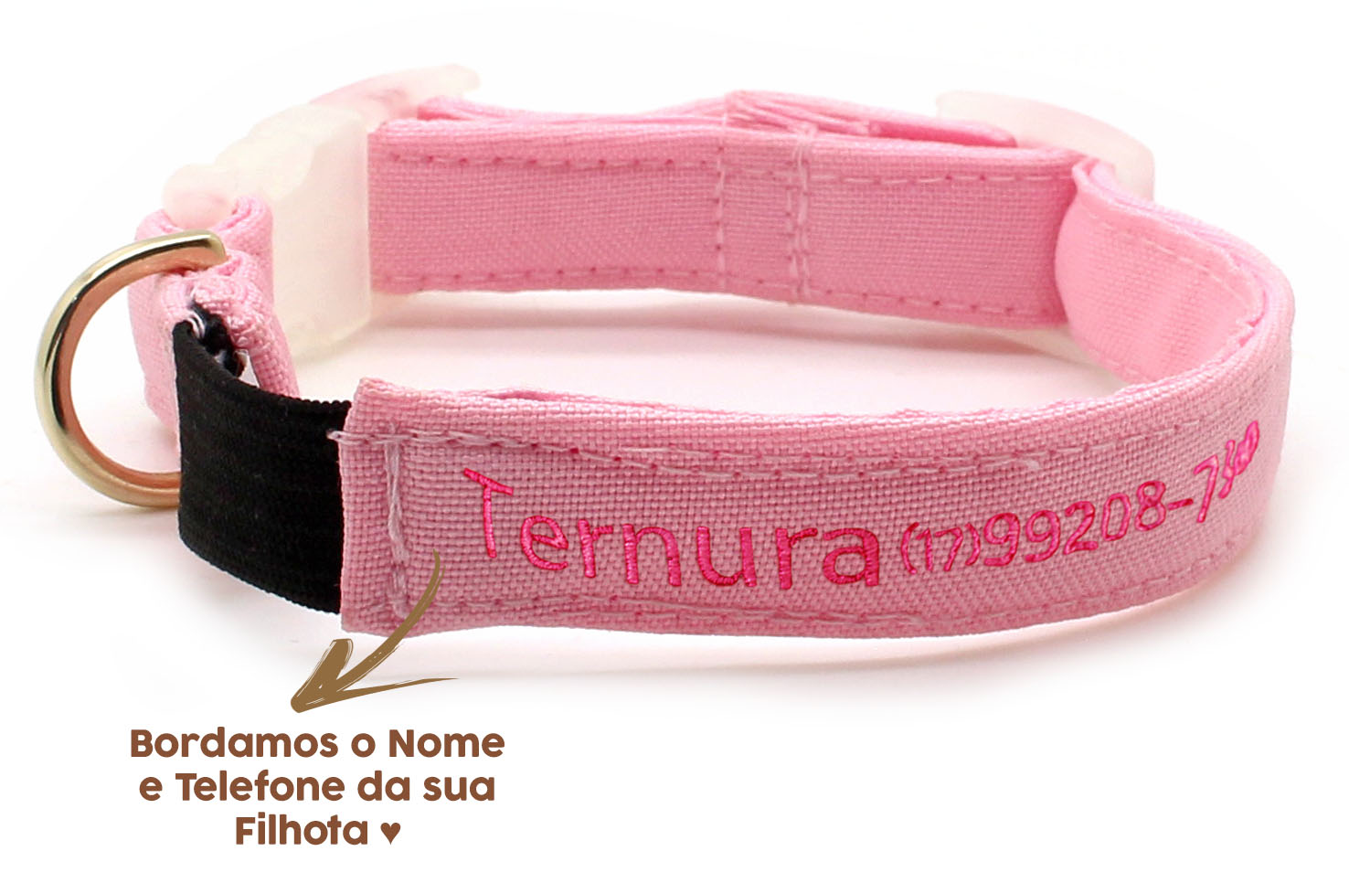 Coleira bordada gato Clearance