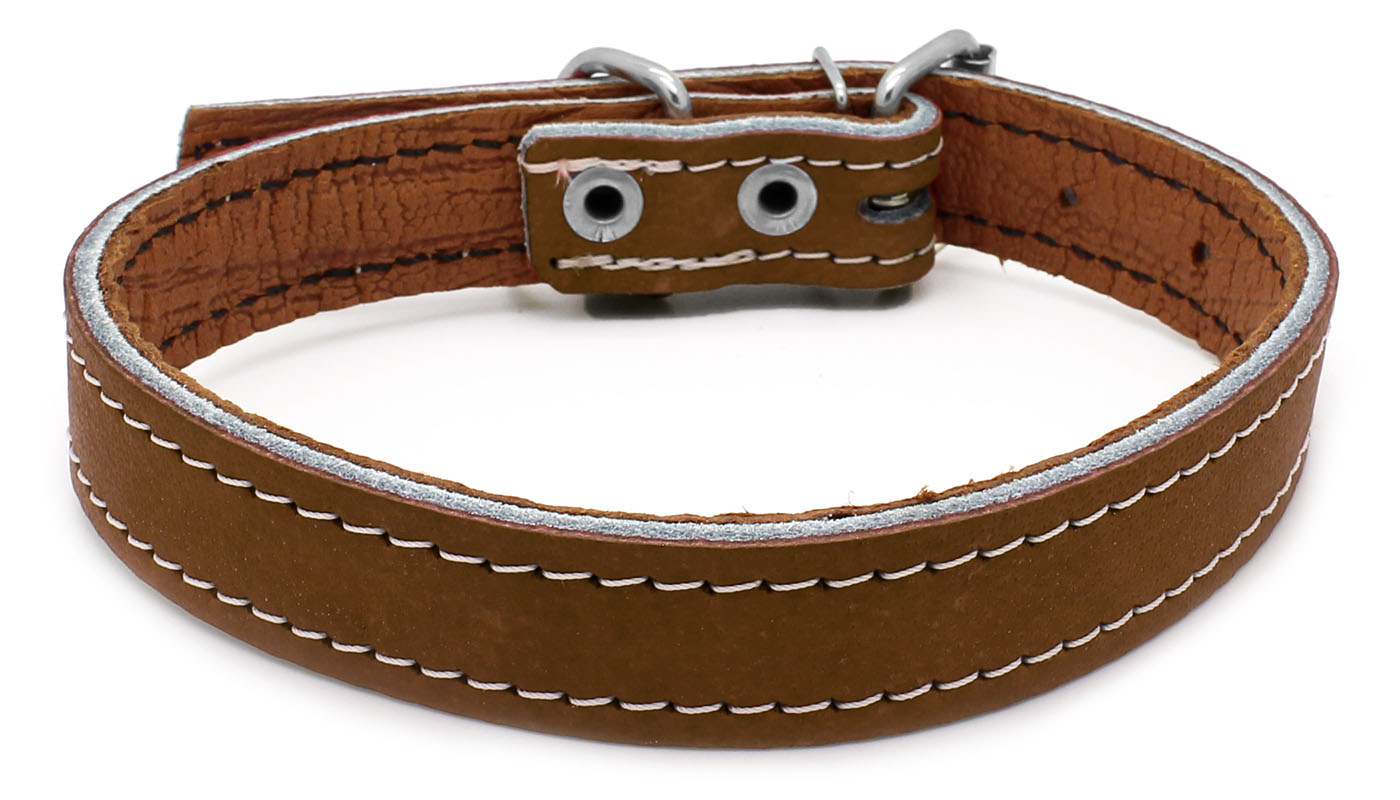 Coleira para Cães Couro Marrom - Pet Elegante