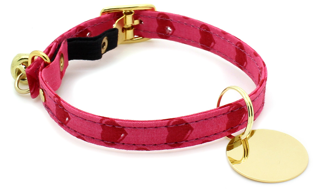 Coleira rosa para gato