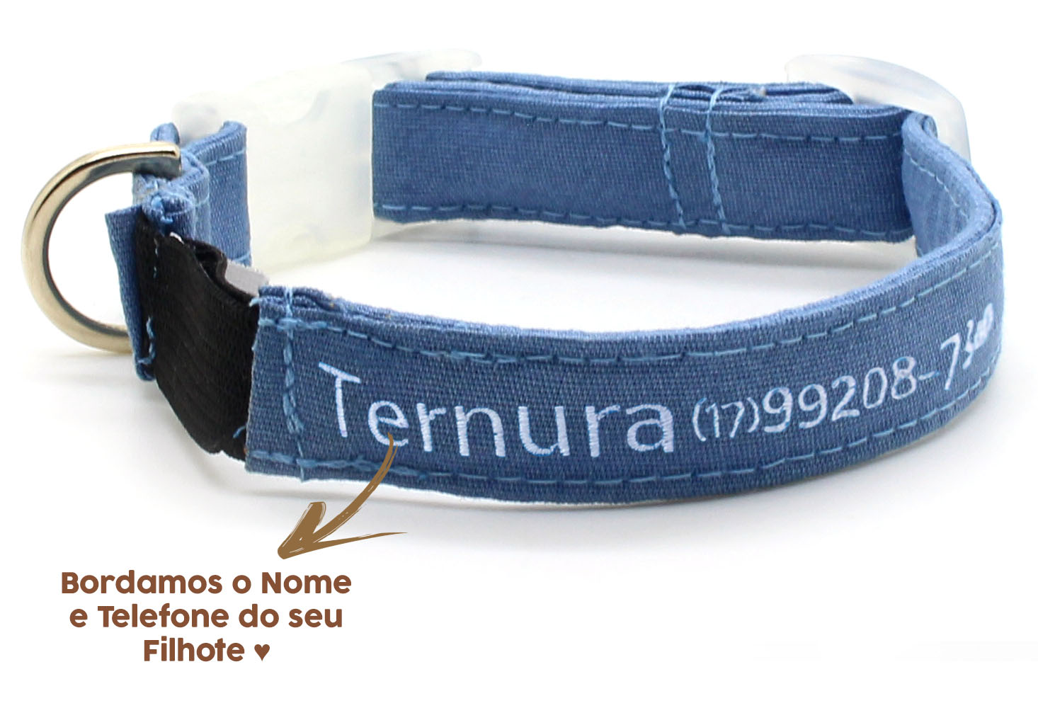 Coleira bordada gato Clearance