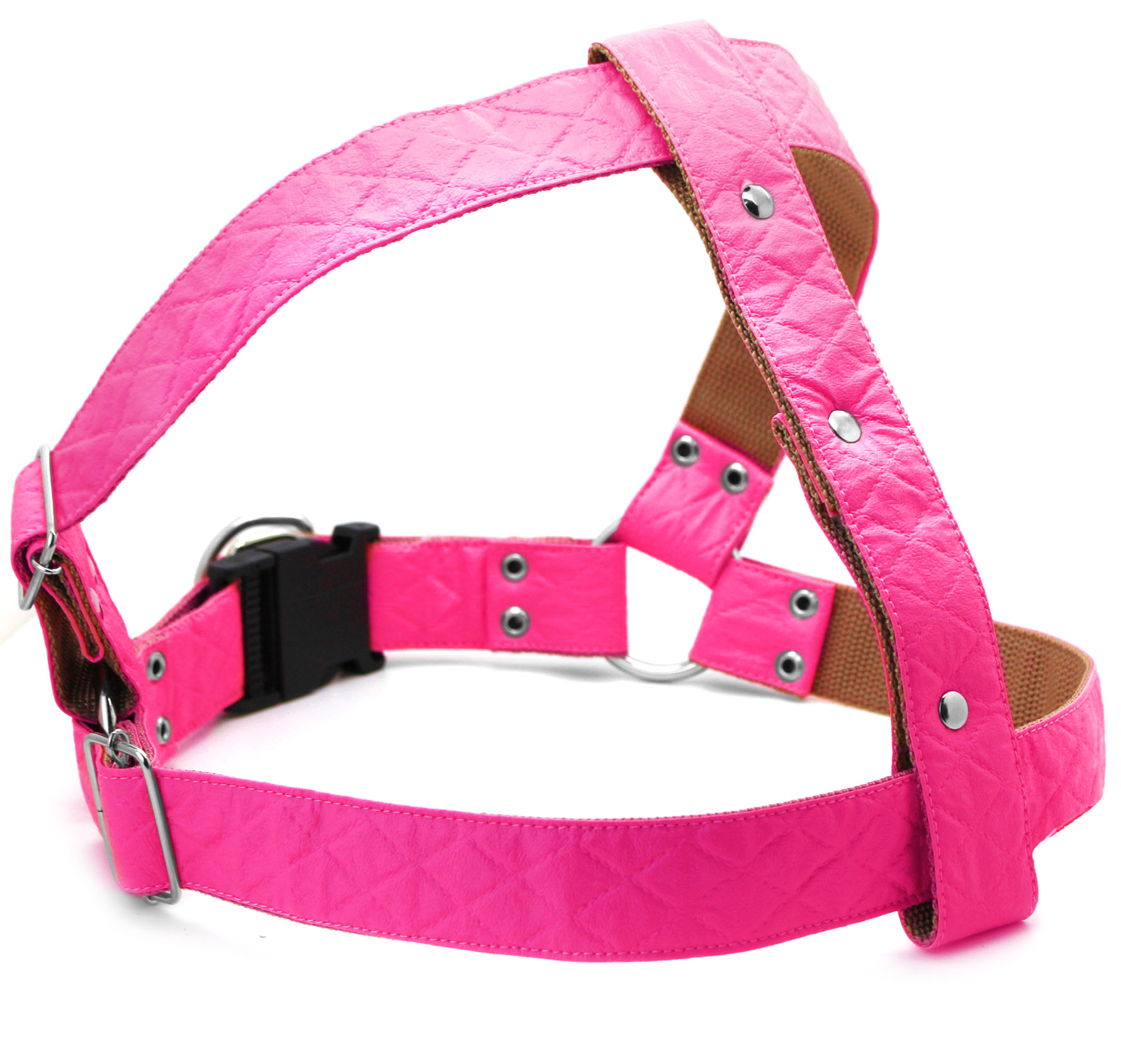 Peitoral Americano para Cachorro Grande - Courino Matelassê Rosa Pink - Sem  guia - Pet Elegante