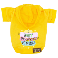Blusa Fofura Pet - Personalizada-Amarelo-Peso Indicado: 2,5 a 4,5Kg