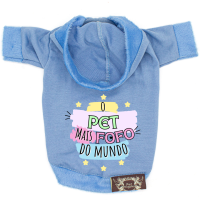 Blusa Fofura Pet - Personalizada-Azul-Peso Indicado: 10 a 15Kg