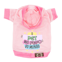 Blusa Fofura Pet - Personalizada-Rosa Claro-Peso Indicado: 1 a 2,5Kg
