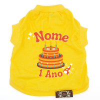 Camiseta Birthday- Personalizada-Amarelo-Peso Indicado: 6,5 a 10Kg