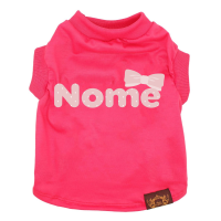 Camiseta Funny - com o Nome do Pet Bordado-Rosa Pink-Peso Indicado: 6,5 a 10Kg