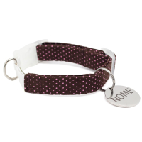 Coleira para Gato Bulba - com Pingente Inox-Marrom-Pequeno