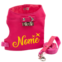 Colete Peitoral Star - Bordado com Nome-Rosa Pink-Pequeno