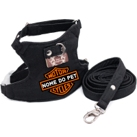 Peitoral e Guia Meu Pet Motociclista - Personalizado