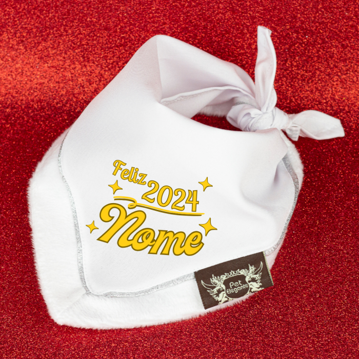 Bandana Happy New Year - com Pelúcia