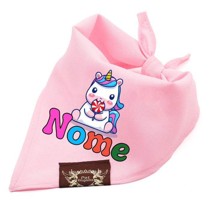 Bandana Sweet Unicorn Rosa - Personalizada