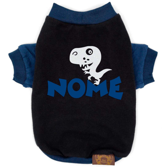 Blusa Dino Rino - Molecotton com Nome do Pet