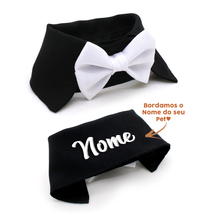 Colarinho com Gravata Borboleta - Classic Preto e Branco