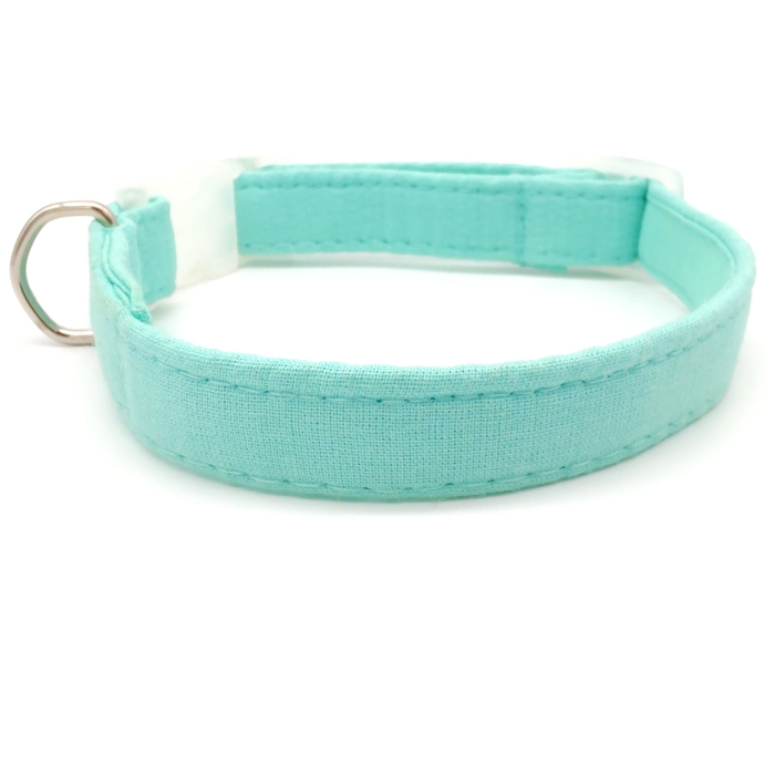 Coleira Basic Encaixe Verde Água - Metal Niquelado