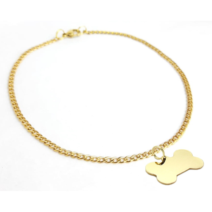 Corrente Dourada com Pingente Ossinho Dourado - Virginia