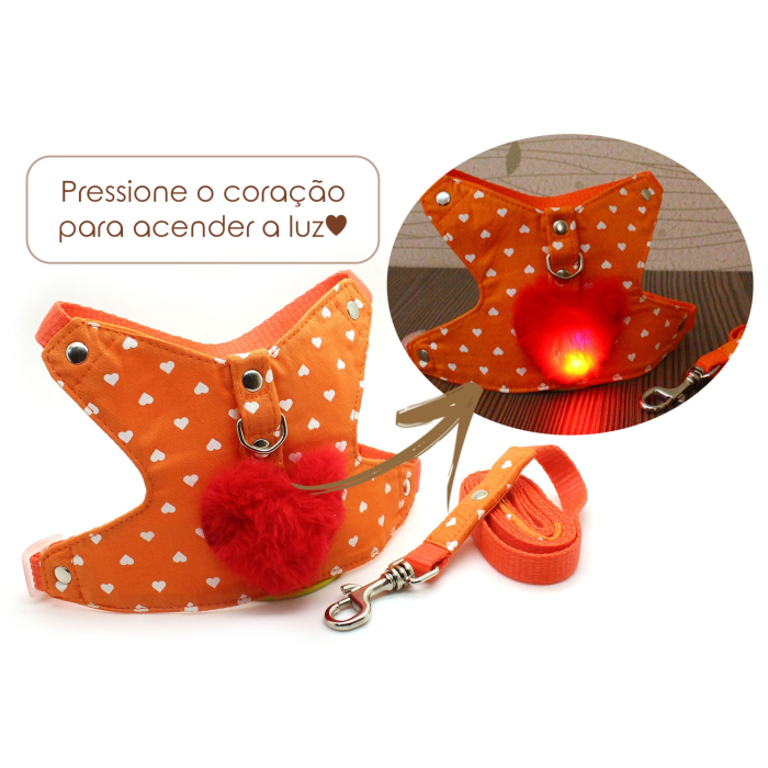 Peitoral com Luz de LED - Corações