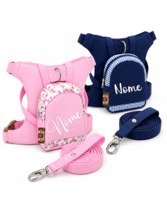 Peitoral com Mochila e Guia - Personalizado - Duo Collection