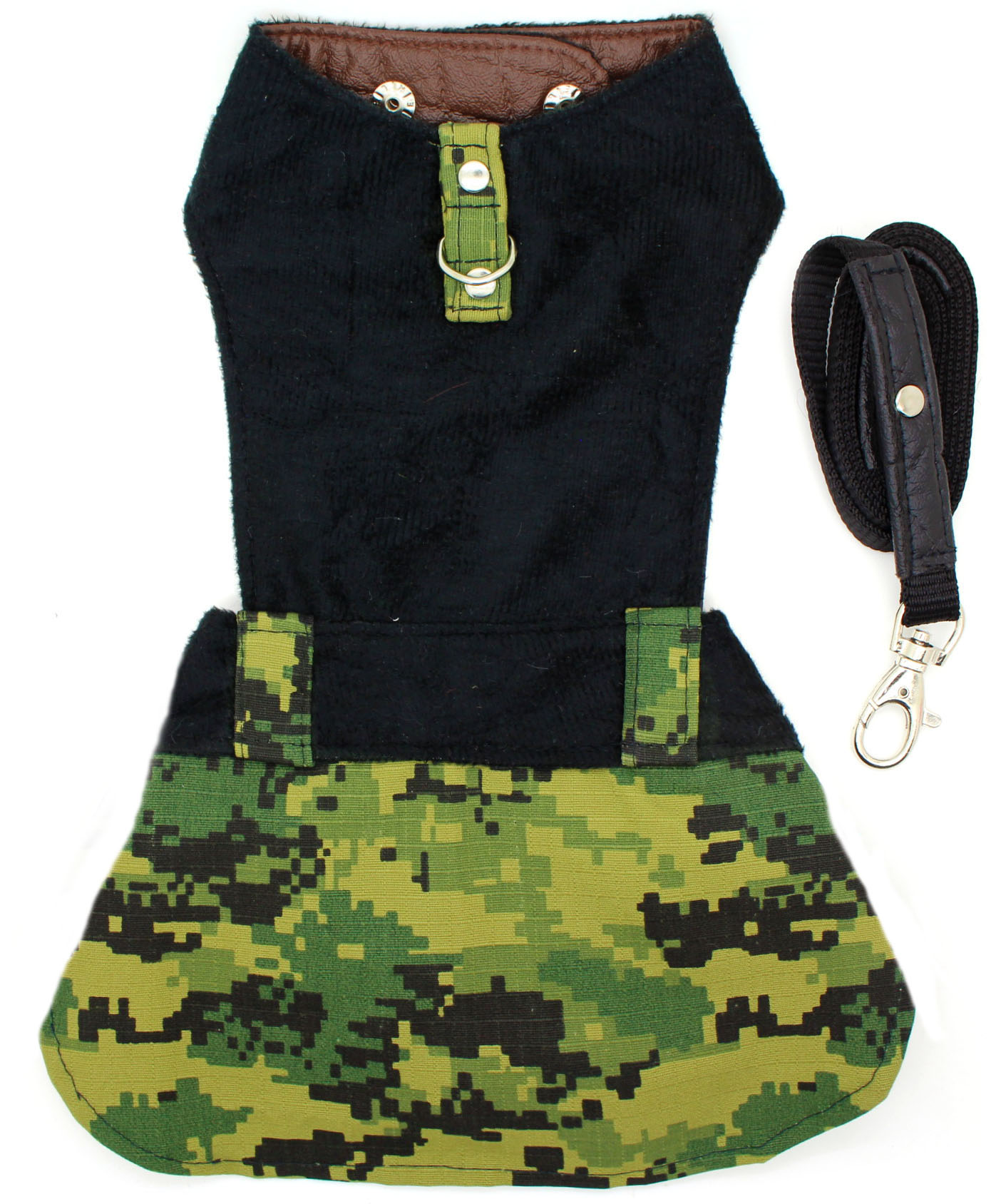 vestido preto e verde