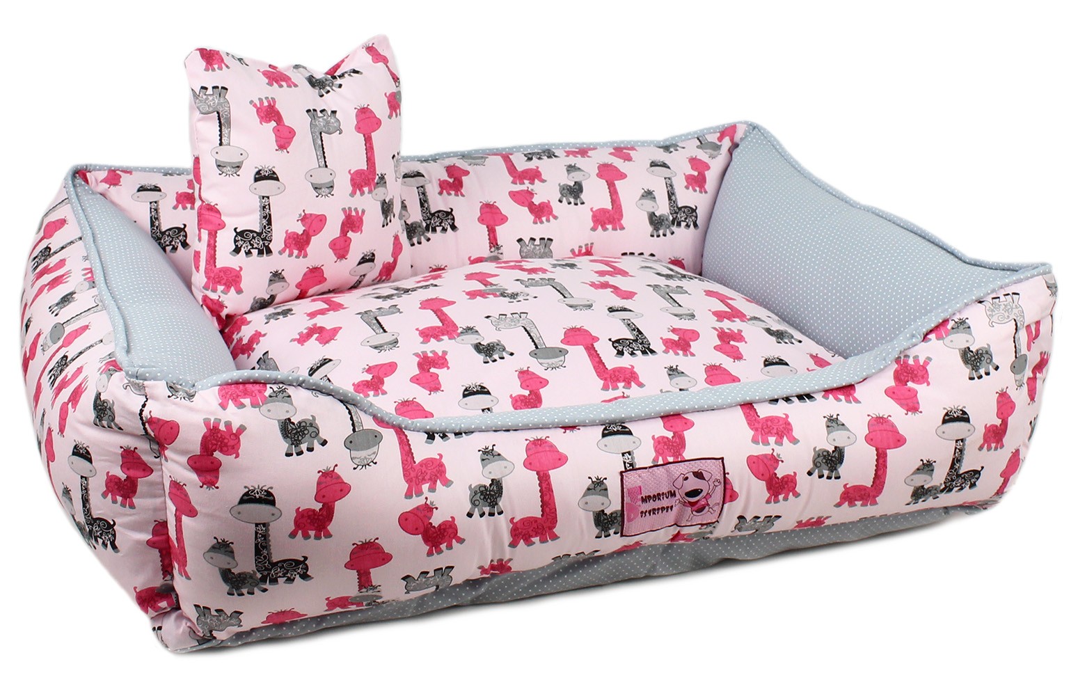 cama para cachorro estampa girafinhas