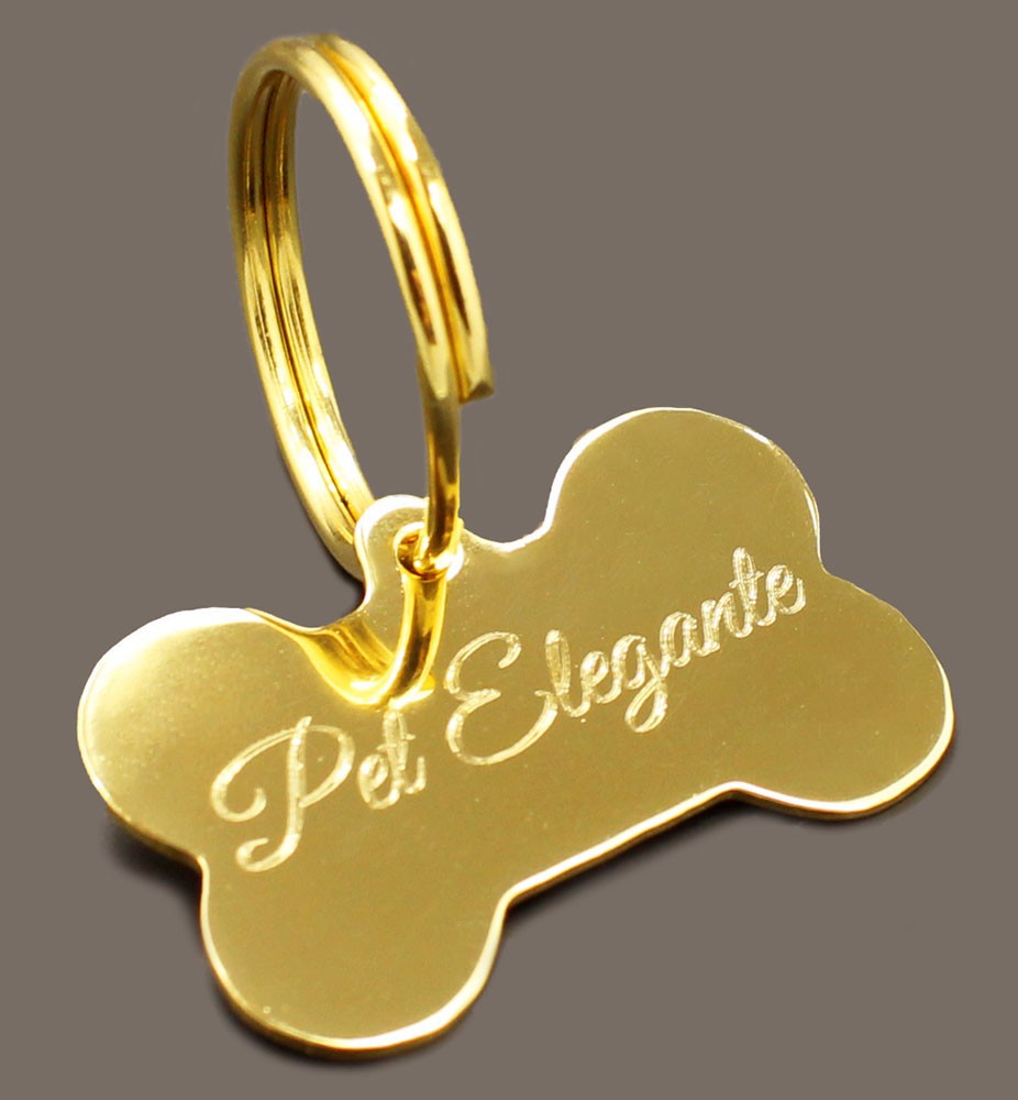 pingente de identificação gravado folheado a ouro