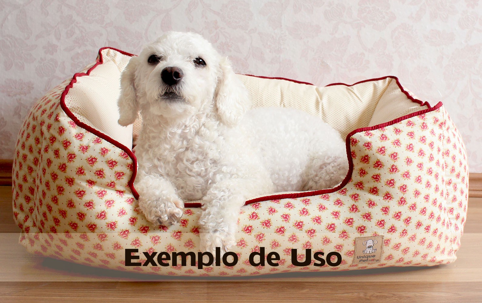 poodle deitada em cama para cachorro